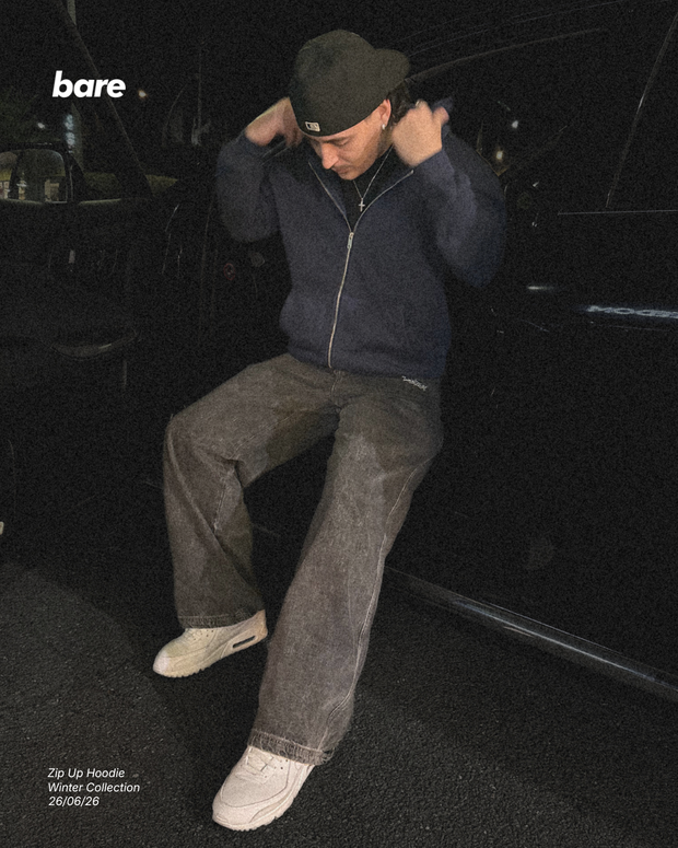 Navy Zip Up Hoodie