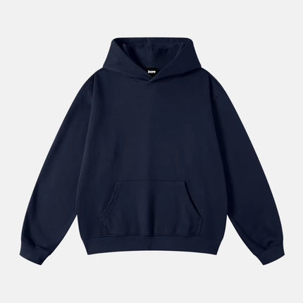 BARE Boxy Oversized Blank Hoodie - Navy
