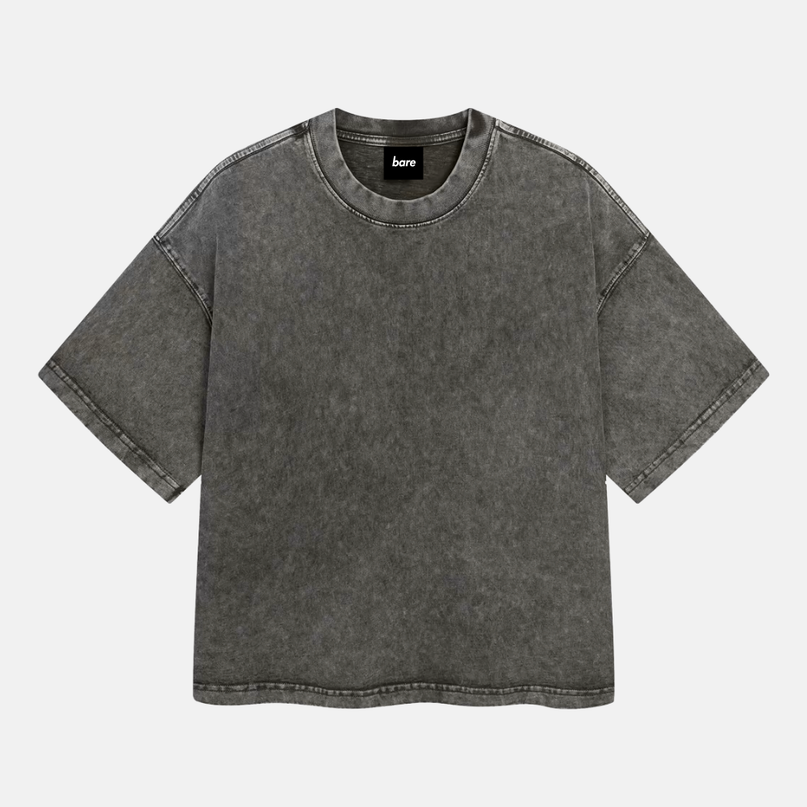 BARE Boxy Tee - Vintage Wash Grey