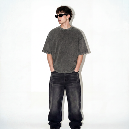 BARE Boxy Tee - Vintage Wash Grey