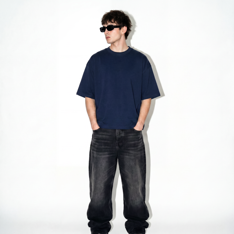 BARE Boxy Tee - Navy