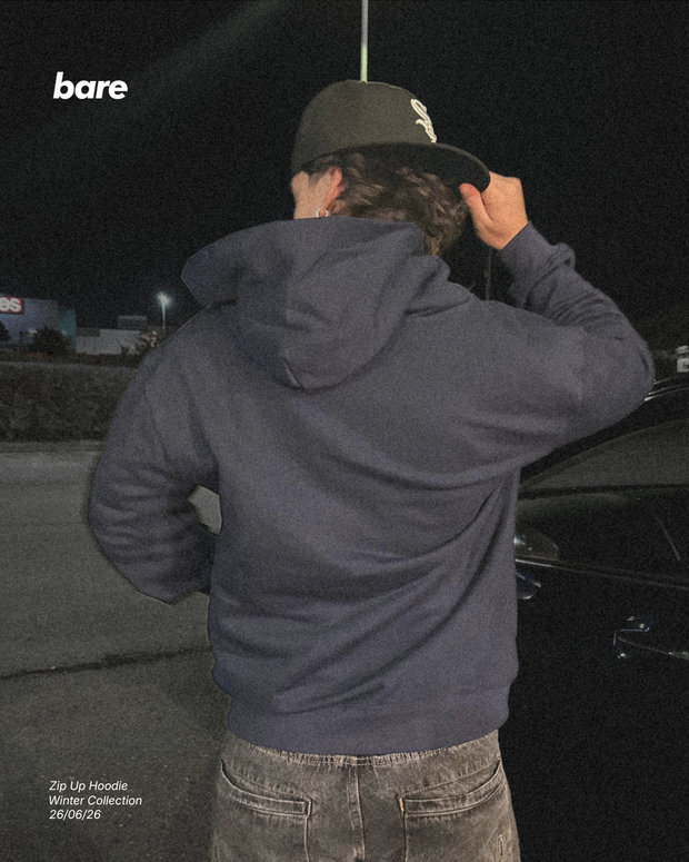 Navy Zip Up Hoodie