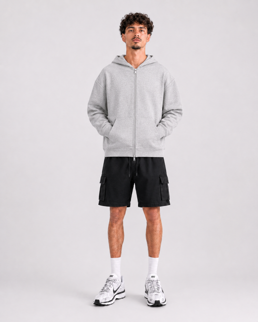 Heavyweight Zip Up Hoodie - Grey
