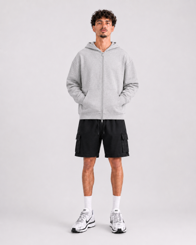 Heavyweight Zip Up Hoodie - Grey