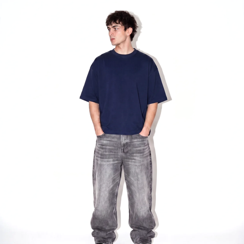 Heavyweight Boxy Tee - Navy