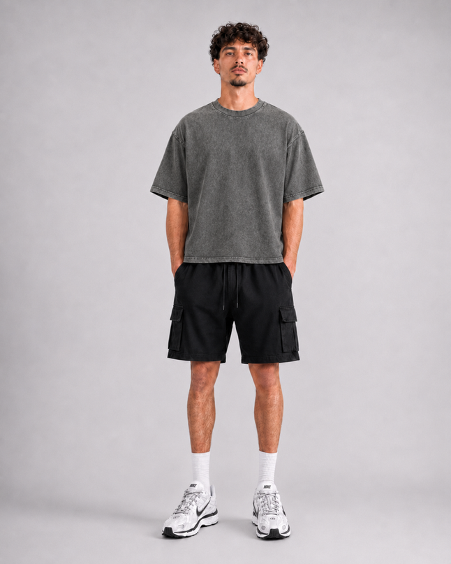 Heavyweight Boxy Tee - Vintage Wash Grey